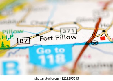 Fort Pillow. Tennessee. USA On A Geography Map