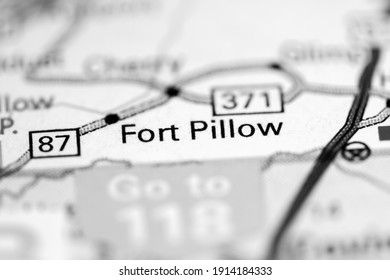 Fort Pillow. Tennessee. USA On A Geography Map