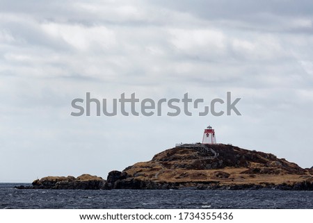 Fort Point lighthouse in Trinity harbour, also known as Admiral's Point, Newfoundland and Labrador, Canada.