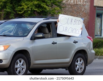 Fort Smith, Arkansas | July 4, 2022: Bans Off Our Bodies Protest | Person In Car Hold Sign Saying 