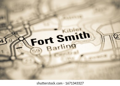 Fort Smith. Arkansas. USA On A Geography Map