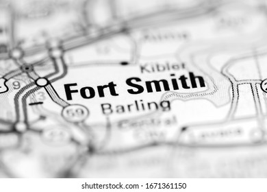 Fort Smith. Arkansas. USA On A Geography Map