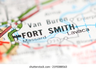 Fort Smith. Arkansas. USA On A Geography Map