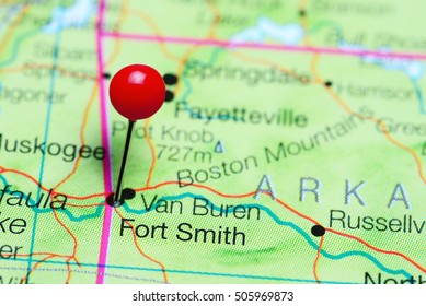 Fort Smith Pinned On A Map Of Arkansas, USA
