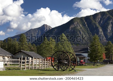 Fort Steele, Heritage town from Gold Rush time with Canadian Rockies in the background, British Columbia, Canada Zdjęcia stock © 
