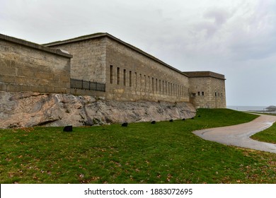 Fort Trumbull In New London, Connecticut Along The Atlantic Coast, Built In The Egyptian Revival Style In The 19th Century.