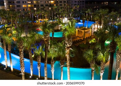 Fort Walton Beach, Florida, USA - April 15, 2021:  Destin West's Lazy River, Destin West Beach And Bay Resort.