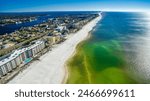 Fort Walton, Florida - Panoramic aerial view of cityscape and beach.