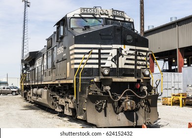 Fort Wayne - Circa April 2017: Norfolk Southern Railway Engine Train. NS is a Class I railroad in the US and is listed as NSC V