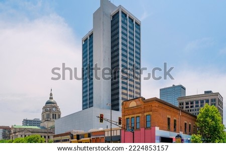Fort Wayne City, Allen County, Indiana, downtown skyline, cityscape, and buildings