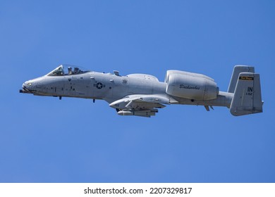 FORT WAYNE, INDIANA  USA - June 4, 2022: A United States Air Force A-10 Thunderbolt II 'Warthog