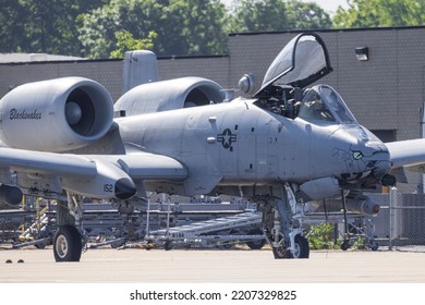 FORT WAYNE, INDIANA  USA - June 4, 2022: A United States Air Force A-10 Thunderbolt II 'Warthog