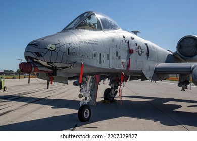 FORT WAYNE, INDIANA  USA - June 4, 2022: A United States Air Force A-10 Thunderbolt II 'Warthog