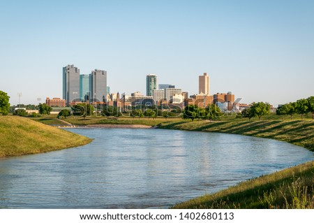 Fort Worth skyline and the Trinity River.