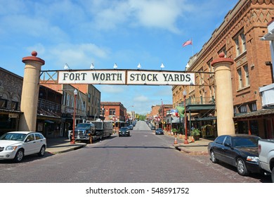 FORT WORTH, TX - APRIL 18, 2016: Banner at the Fort Worth Stock Yards
