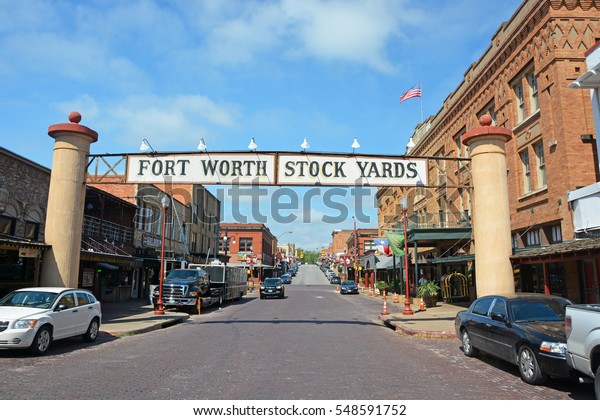 FORT WORTH, TX - APRIL 18, 2016: Banner at the Fort\
Worth Stock Yards