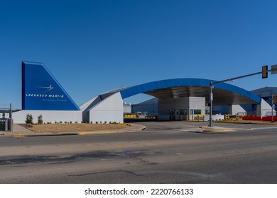 Fort Worth, TX, USA - March 19, 2022: The Entrance To Lockheed Martin Aeronautics Company Facility In Fort Worth, TX, USA. Lockheed Martin Is An American Corporation.