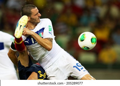 FORTALEZA, BRAZIL - June 27, 2013: Leonardo Bonucci Of Italy During The Semifinal Match Against Spain Held At Castelao Stadium For The FIFA Confederations Cup Brazil 2013.