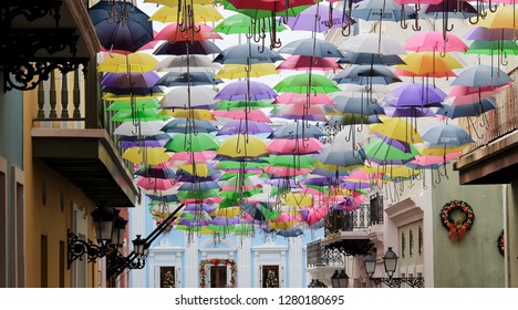 Fortaleza Street Umbrellas Puerto Rico Stock Photo 1280180695 ...