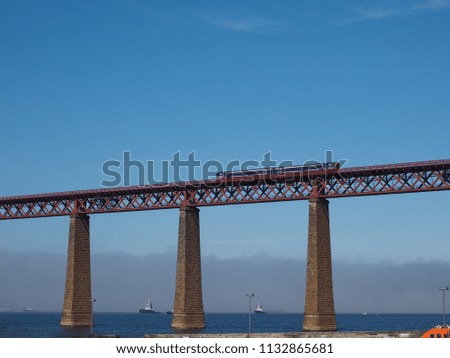 Forth Bridge, cantilever railway bridge across the Firth of Forth built in 1882 in Edinburgh, UK
