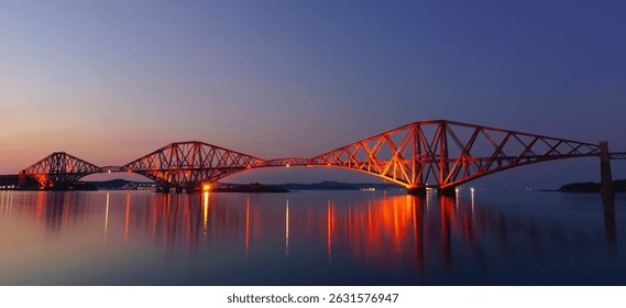 Forth Bridge at Sunset. Long Exposure