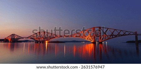 Forth Bridge at Sunset. Long Exposure