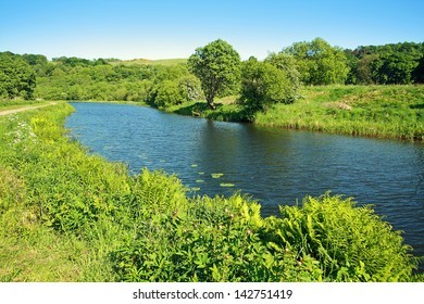 Forth And Clyde Canal In Springtime In Scotland