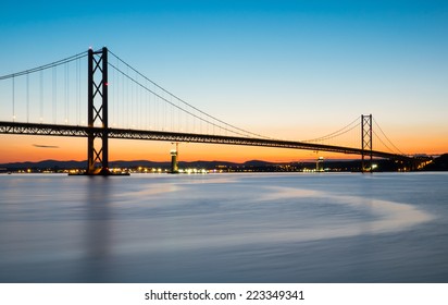 The Forth Road Bridge After Sunset