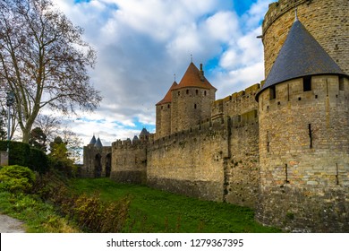 Fortified medieval city of Carcassonne in France. - Shutterstock ID 1279367395