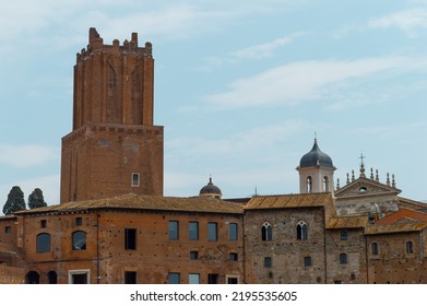 The Fortified Tower Of The Militia In Trajan`s Market In Rome In Italy