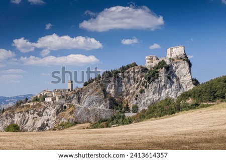 The fortified town of San Leo, situated on a rock, Marche,  Italy