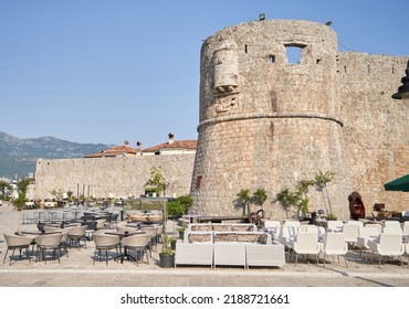 Fortified Wall Citadel In The Old Town In Budva