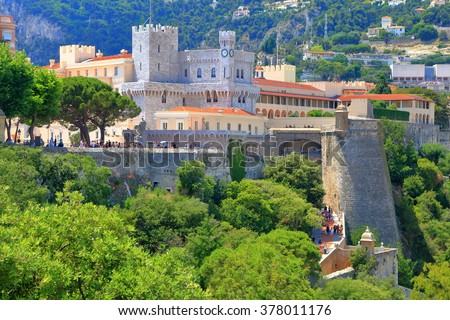 Fortified walls protecting Monaco-ville and the Prince's Palace in Monaco, French Riviera