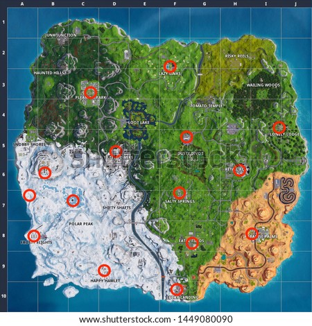 Fortnite' Holiday Tree Locations Map image