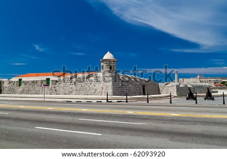 The fortress of La Punta with El Morro across the Havana Bay in Cuba