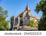 Fortress Pernstein close to Bnro on a autumn blue sky day, Czech Republic