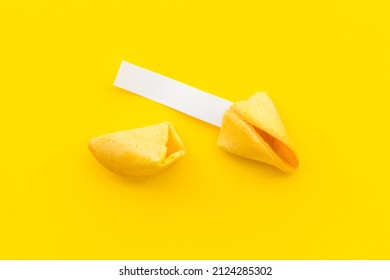 Fortune cookie with empty blank. Chinese New Year background