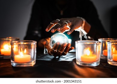 Fortune Teller Predicting Future Using Crystal Ball