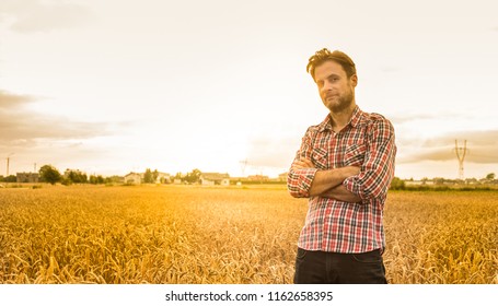 Forty Years Old Caucasian Farmer Plaid Stock Photo (Edit Now) 1162657405