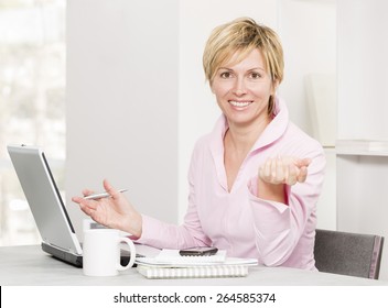 Forty Years Woman At Work
With Positive Attitude