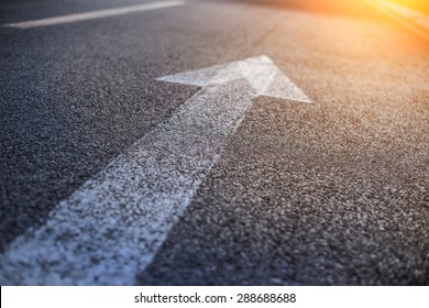 Forward igns on the road Forward and right signs on the road - Shutterstock ID 288688688