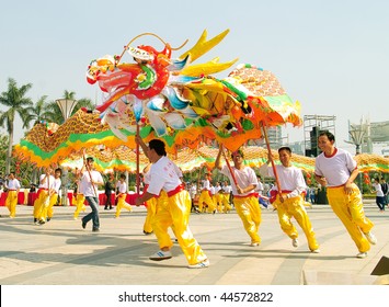 FOSHAN CITY, CHINA NOV 6: participants in The Lion parade takes place on Nov 6, 2009 in Foshan City, China.
