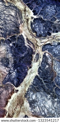fossil artery, abstract photography of the deserts of Africa from the air. aerial view of desert landscapes, Genre: Abstract Naturalism, from the abstract to the figurative, 
