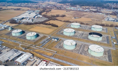 Fossil Oil Storage Tanks As Supply During Energy Crisis In Lannach In Austria