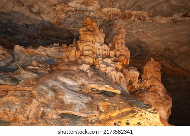 Fossilized sedimentary rocks in Al Hoota Cave, Sultanate of Oman. - Powered by Shutterstock