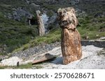 A fossilized tree trunk from the UNESCO Geopark "Petrified Forest of Sigri" on the island of Lesvos in Greece. Greece Lesbos fossil forest