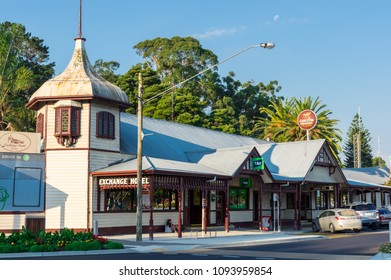 Foster, Australia - January 28, 2018: Foster Is A Dairy And Farming Town In South Gippsland. The Exchange Hotel Was Rebuilt In 1907 After A Fire.