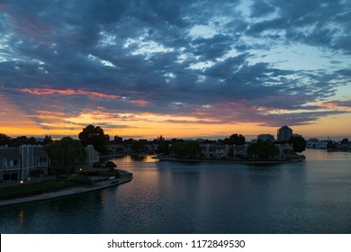 Foster City California Sunset Over Island