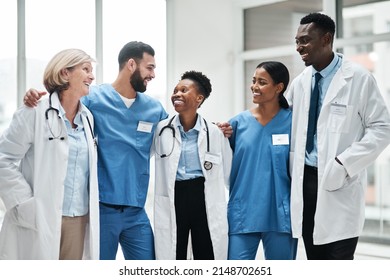Fostering excellence in healthcare as a dedicated team. Shot of a group of medical practitioners standing together in a hospital.