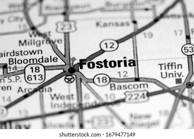 Fostoria. Ohio. USA On A Map